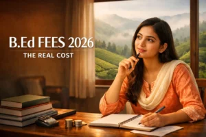 A young student calculating the real cost of B.Ed course fees for 2026 admissions in Jalpaiguri and Alipurduar.