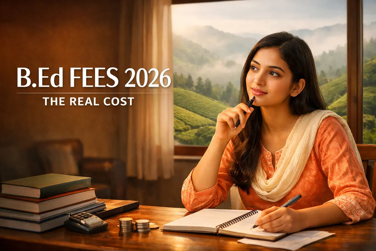 A young student calculating the real cost of B.Ed course fees for 2026 admissions in Jalpaiguri and Alipurduar.